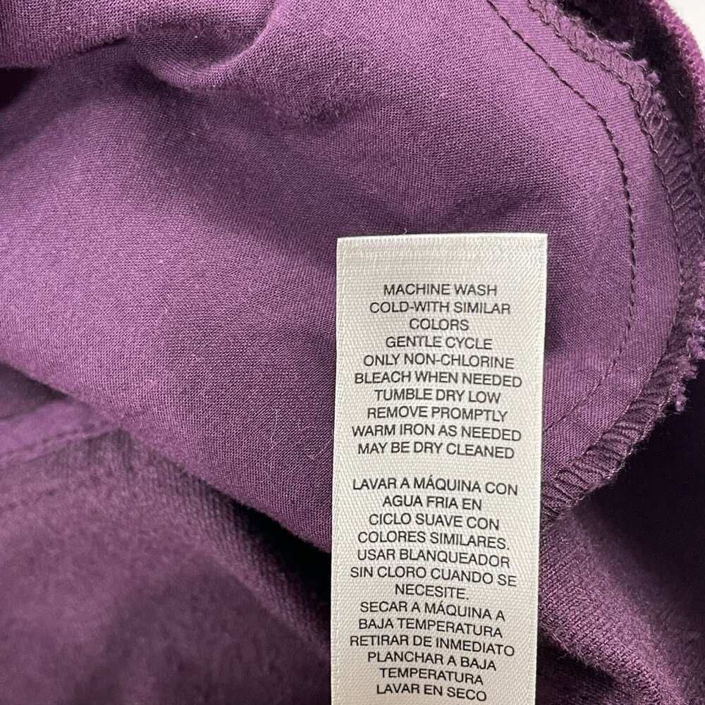 Chico Suit Jacket Coat Trench Women Size 1 Medium 8 Purple Velvet Military Retro - Picture 12 of 12